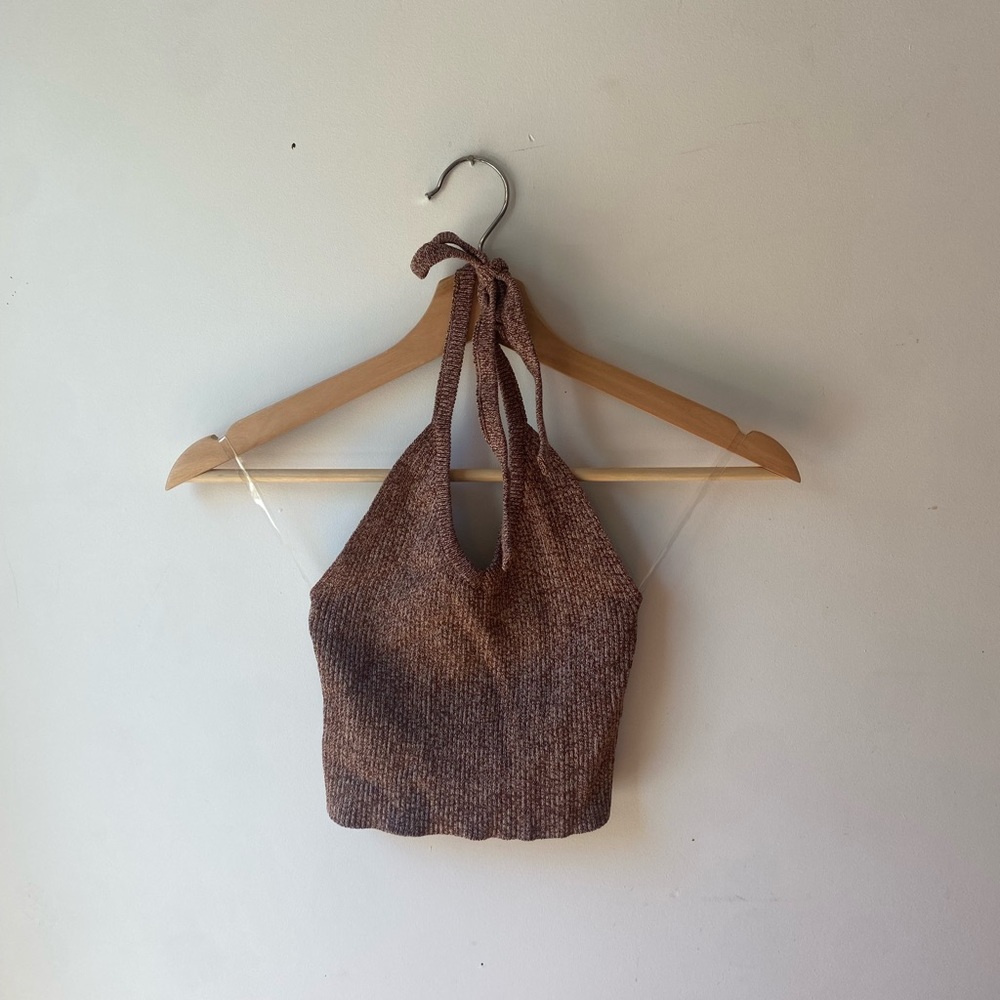 Full Tilt knit tie halter top